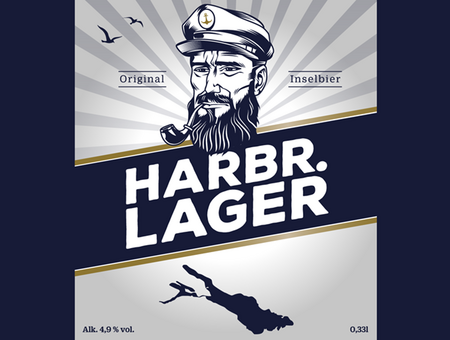 Etikett HARBR Lager Bier mit Izzy